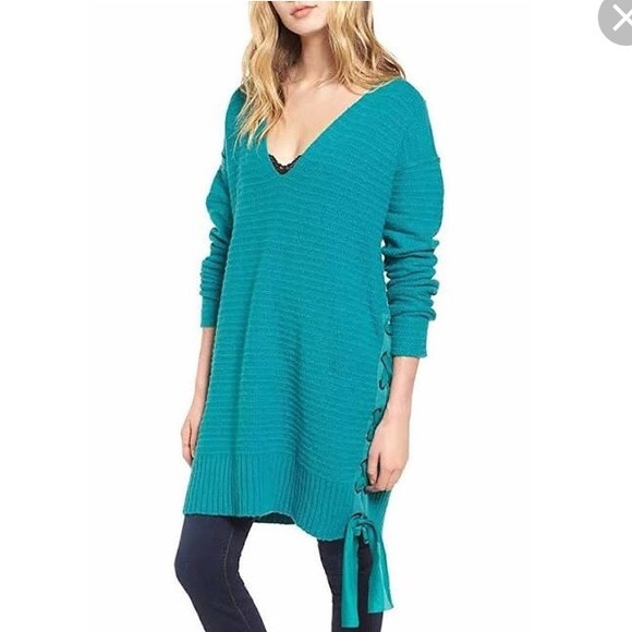 Free People Sweaters - NWT Free People Heart it Laces Sweater in Sky